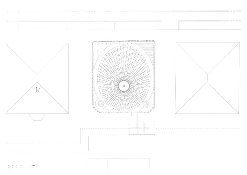Plan of Kinderoase an der TUM by Kéré Architecture