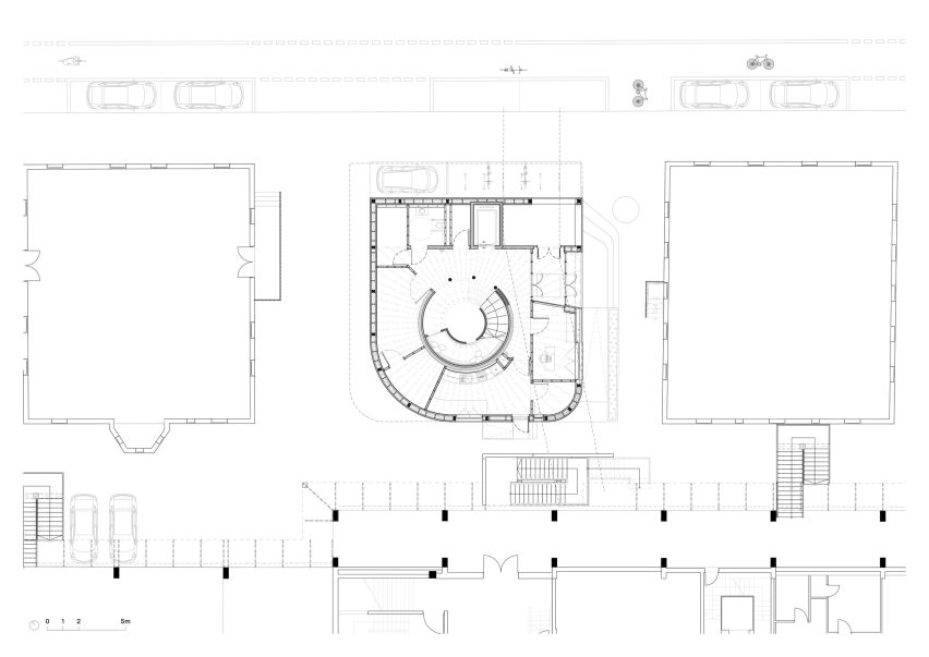 Plan of Kinderoase an der TUM by Kéré Architecture
