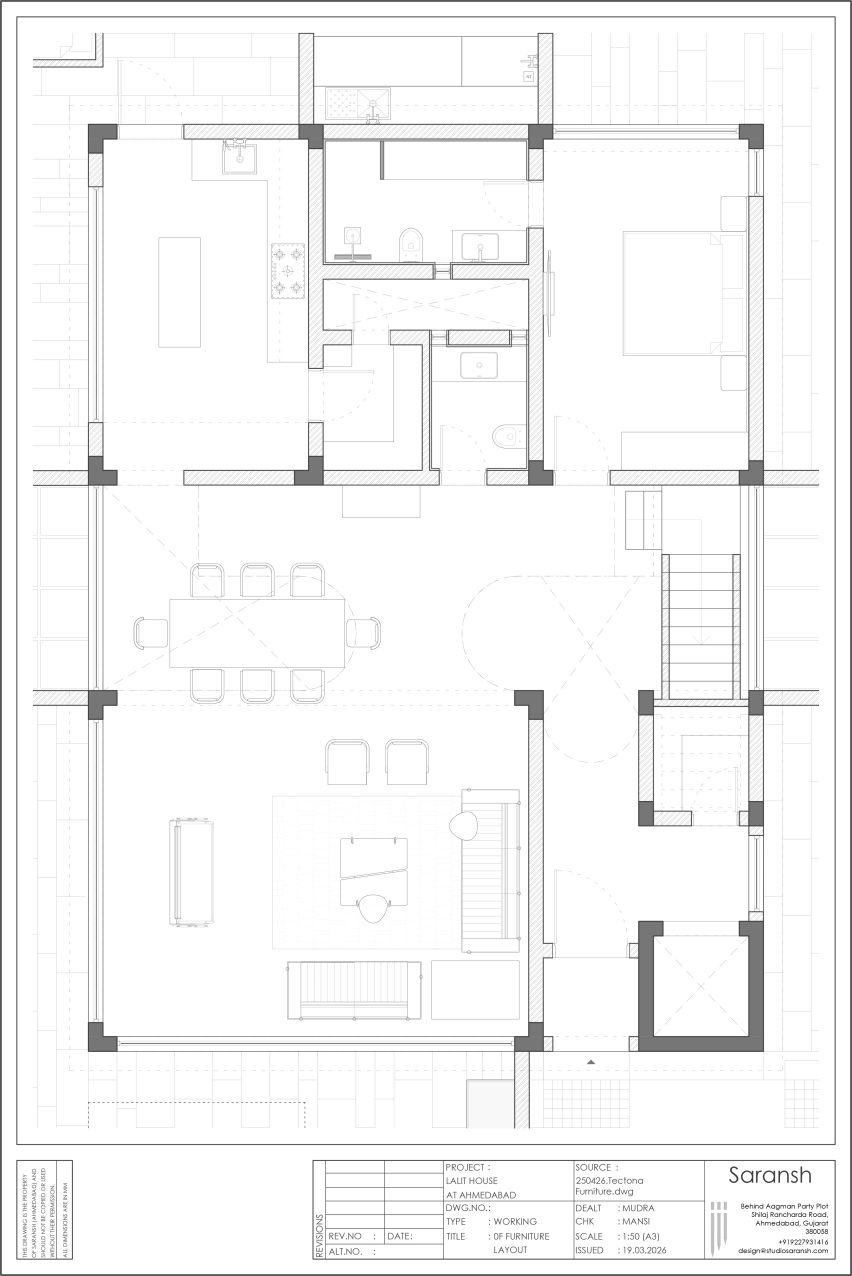 LJ House by Studio Saransh ground floor plan