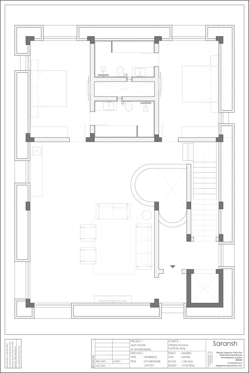 LJ House by Studio Saransh second floor plan