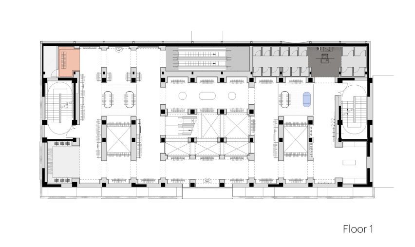 First floor plan for Urban Revivo Beijing flagship store by MVRDV