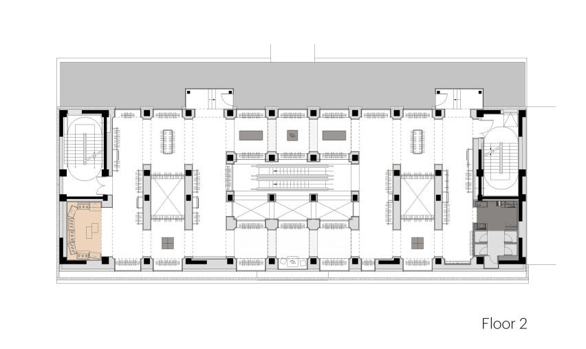 Second floor plan for Urban Revivo Beijing flagship store by MVRDV