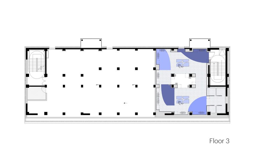 Third floor plan for Urban Revivo Beijing flagship store by MVRDV