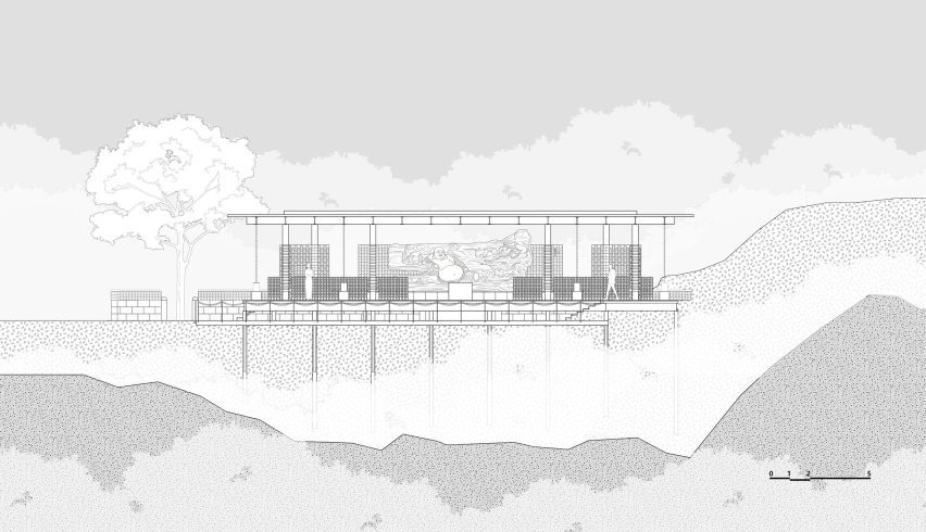 Section of Nanhai Buddha Pavilion by DoDesign