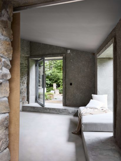 Concrete summer house interior