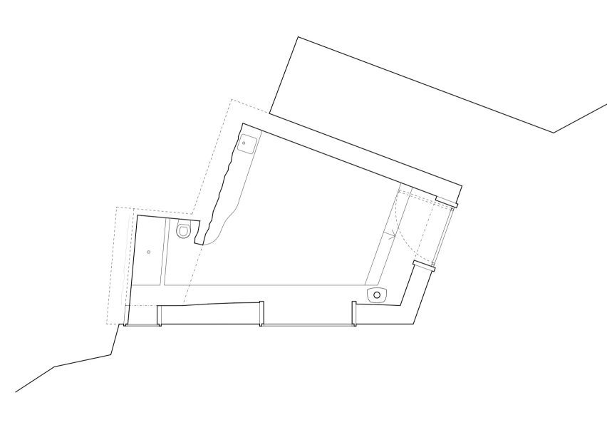 Floor plan of Panoší Újezd Summer House by Lenka Milerová Architektka
