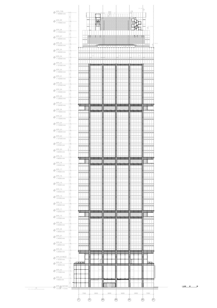 North elevation of One Shanghai by RSHP