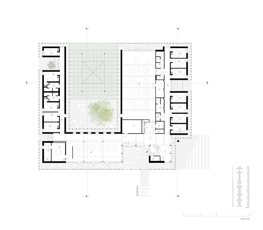 Ground floor plan of Sanctum nature retreat by Arches