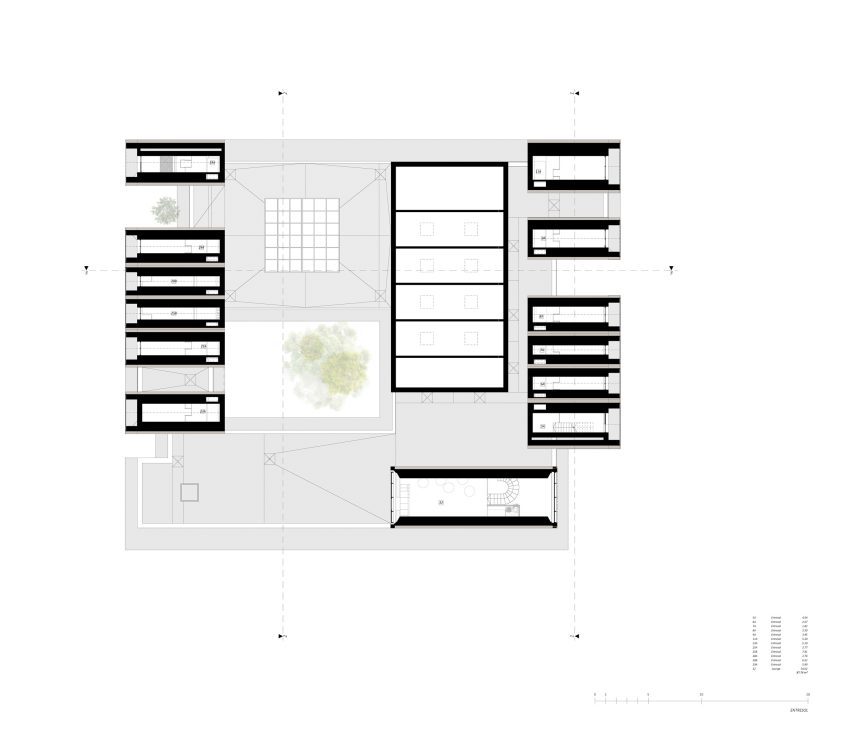 Mezzanine plan of Sanctum nature retreat by Arches