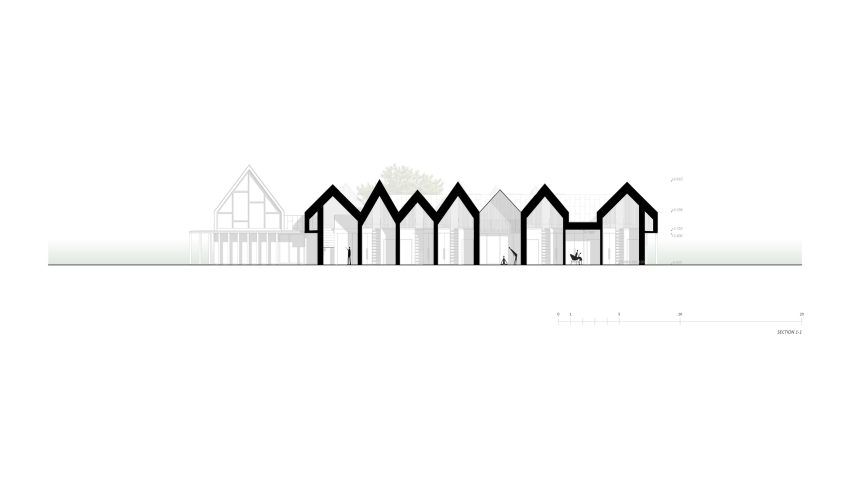 Section of Sanctum nature retreat by Arches