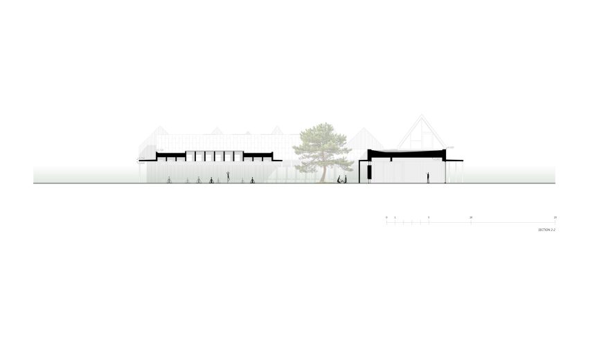 Section of Sanctum nature retreat by Arches