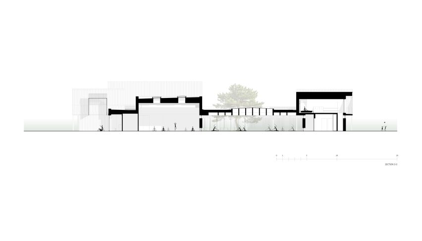 Section of Sanctum nature retreat by Arches