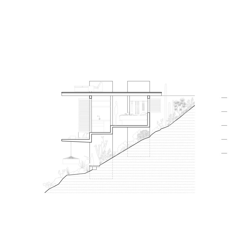 Section of Casa Diez Pies by Studio Font