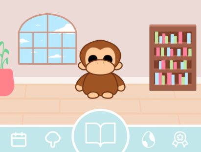 Monkey interface on the Tamagotchi-style device