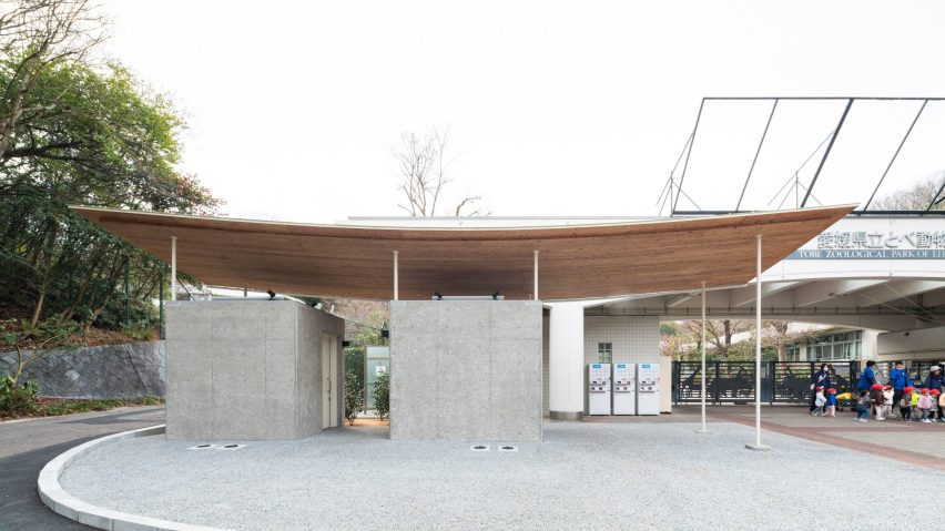 Yano Aoyama Architecture Design tops public toilet in Japan with sweeping timber canopy comments update