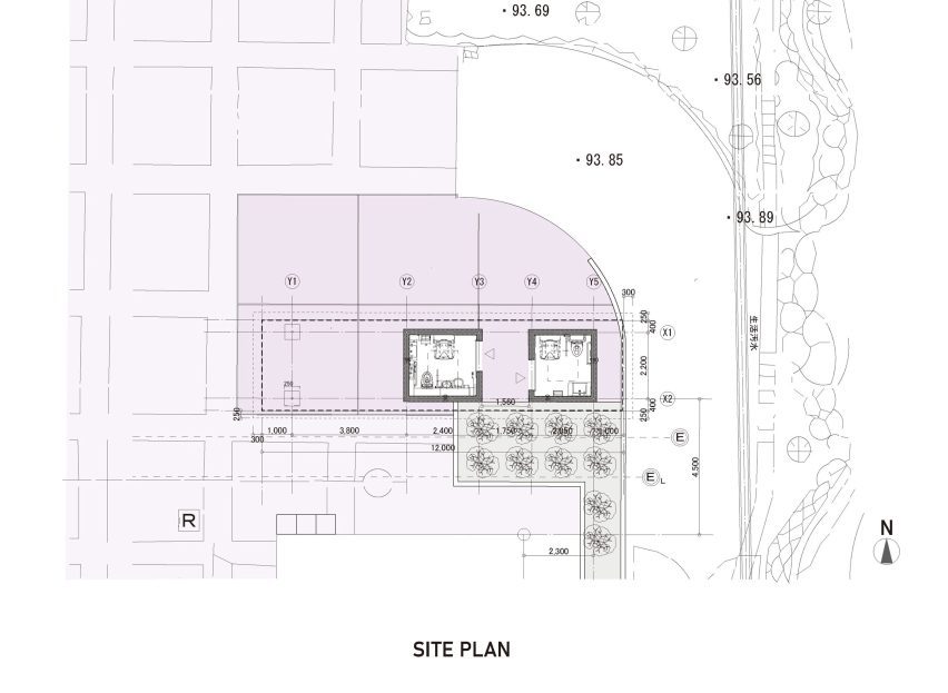 Site plan of Tobe Zoo Toilet by YanoAoyama
