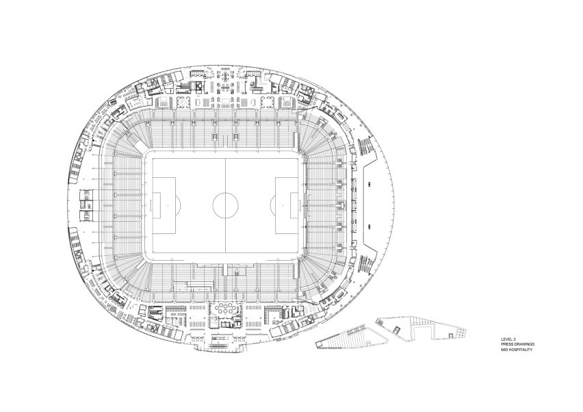 Third floor plan of Tottenham Hotspur Stadium by Populous