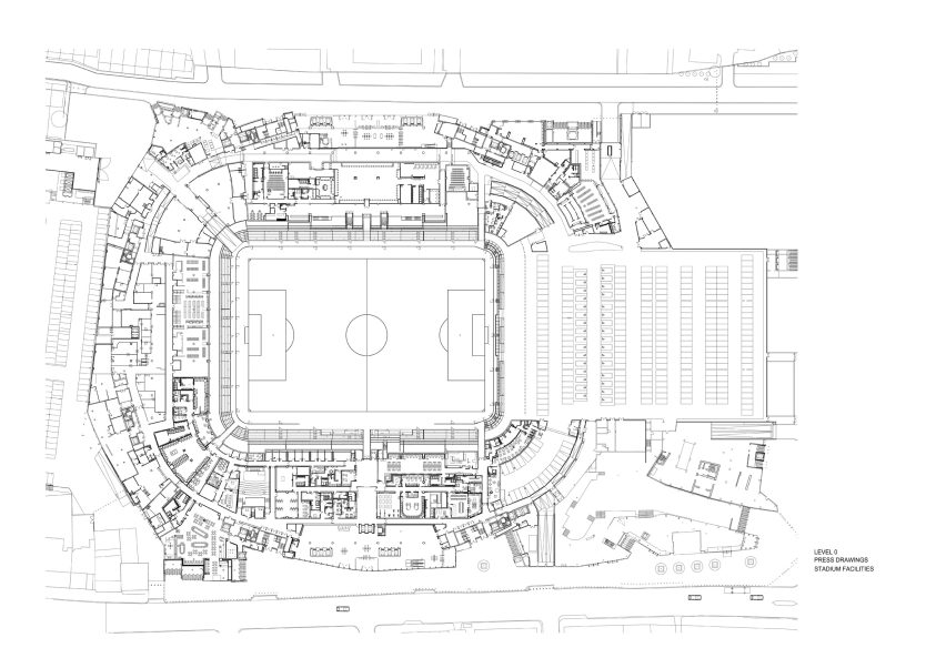 Ground floor plan of Tottenham Hotspur Stadium by Populous