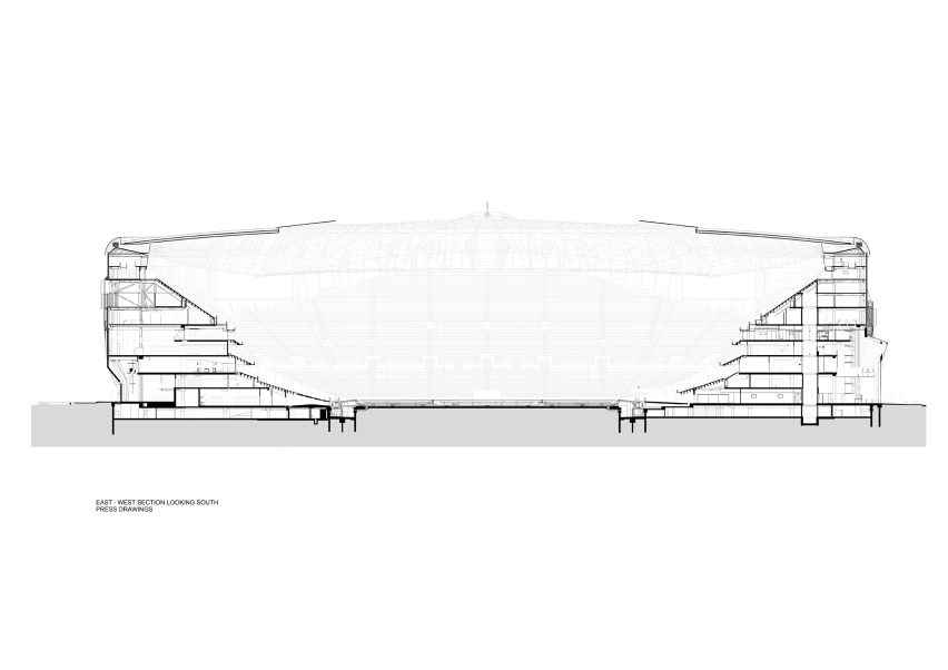 Section of Tottenham Hotspur Stadium by Populous