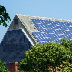 Building with solar panels