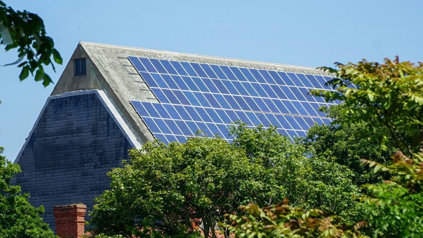 Building with solar panels