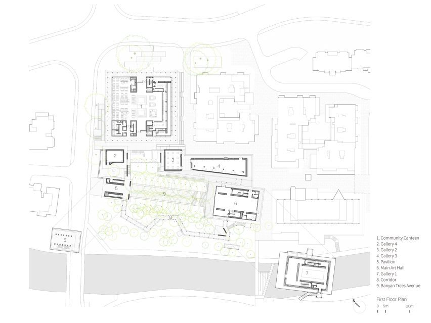 Ground floor plan of Aranya Art Centre Guangzhou by Vector Architects