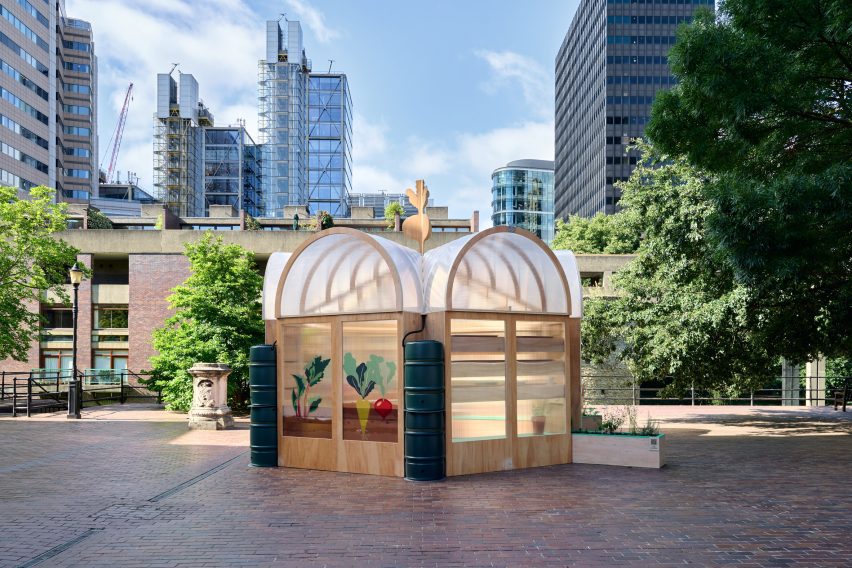 The Veggery greenhouse at the Barbican by Studio Folk Architects and Raskl