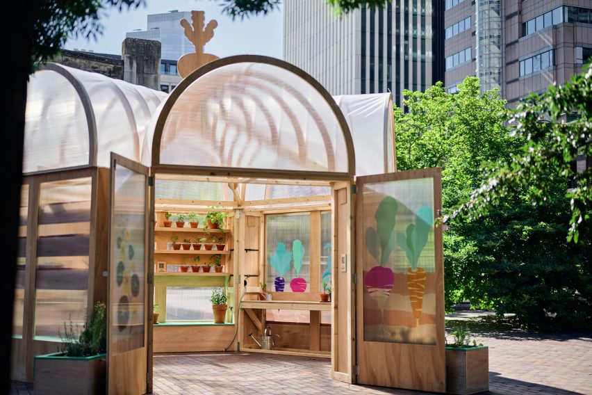 The Veggery greenhouse at the Barbican by Studio Folk Architects and Raskl