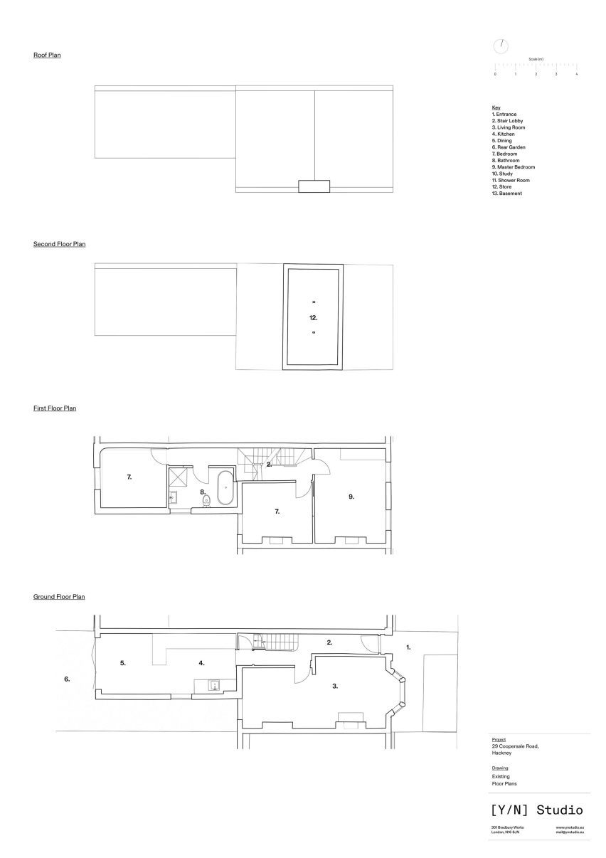 Plan of Tile House by YN Studio