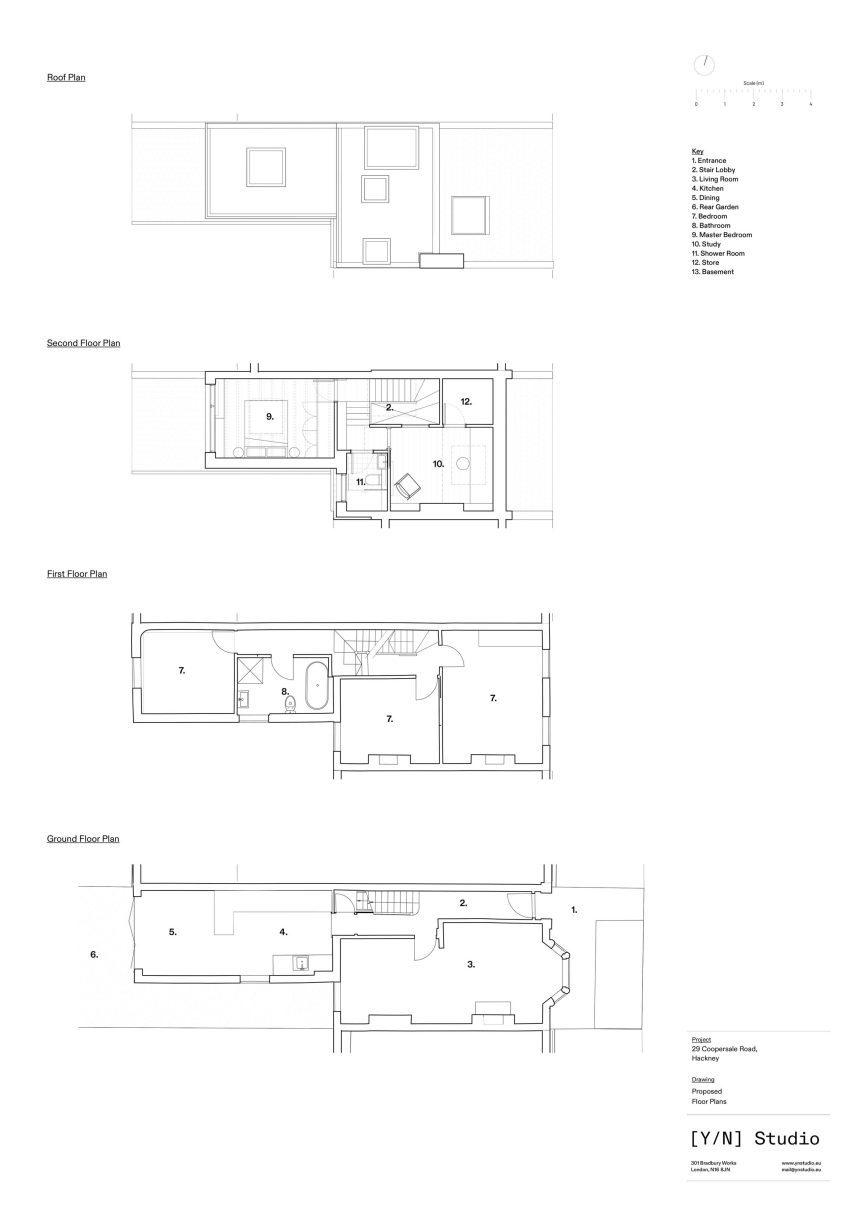 Plan of Tile House by YN Studio