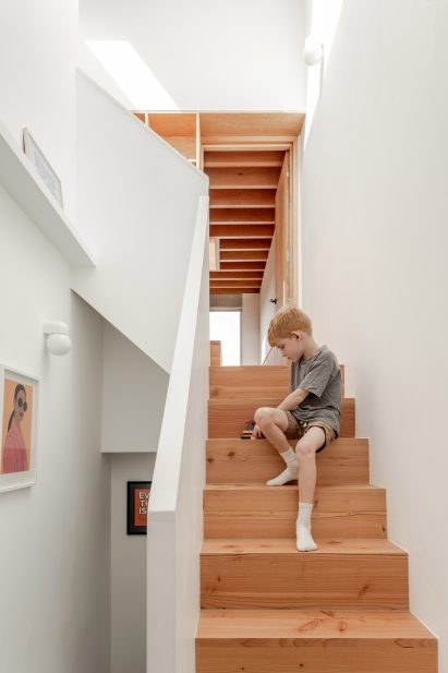 Skylit staircase at home by YN Studio