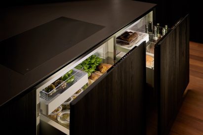 Render of a kitchen with appliances by Fisher & Paykel
