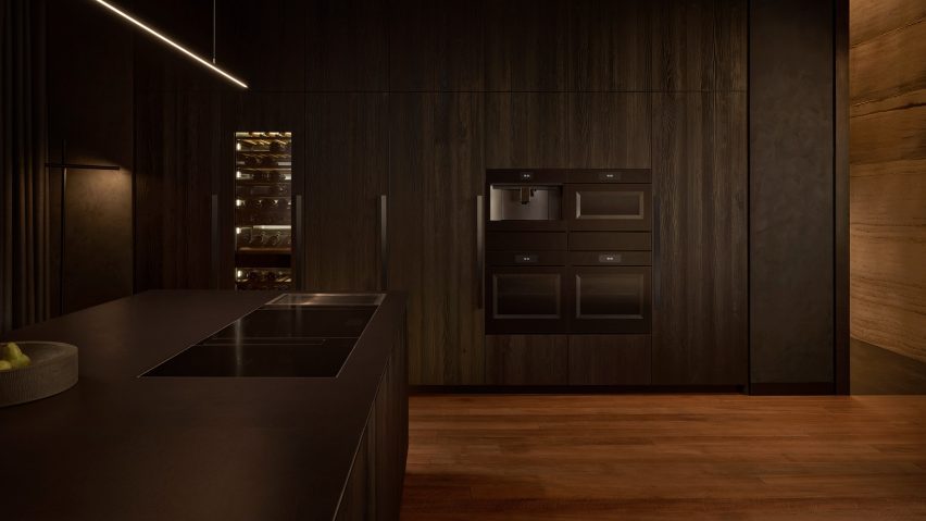 Render of a kitchen with appliances by Fisher & Paykel