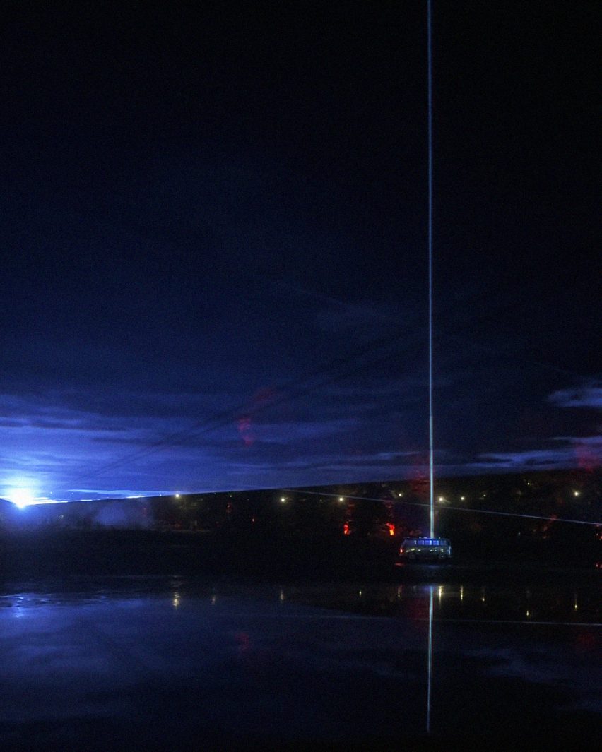 Photo of Chris Levine' Full Beam light instalaltion at Houghton Festival 2026