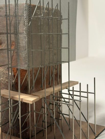 Close up photograph of a model of Alphabetti Theatre