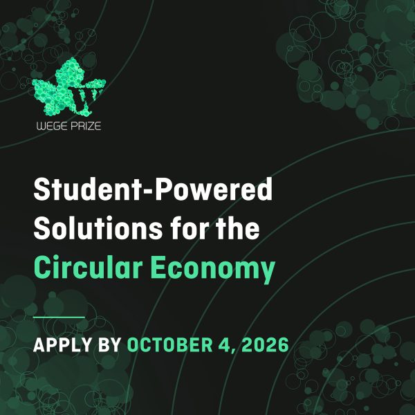 Graphic for Wege Prize 2027: A Student Design Competition for the Circular Economy