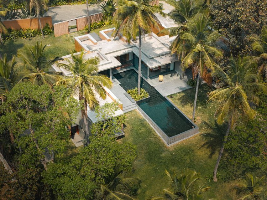 Aalok Farmhouse bird's eye view by Nodecraft Studio