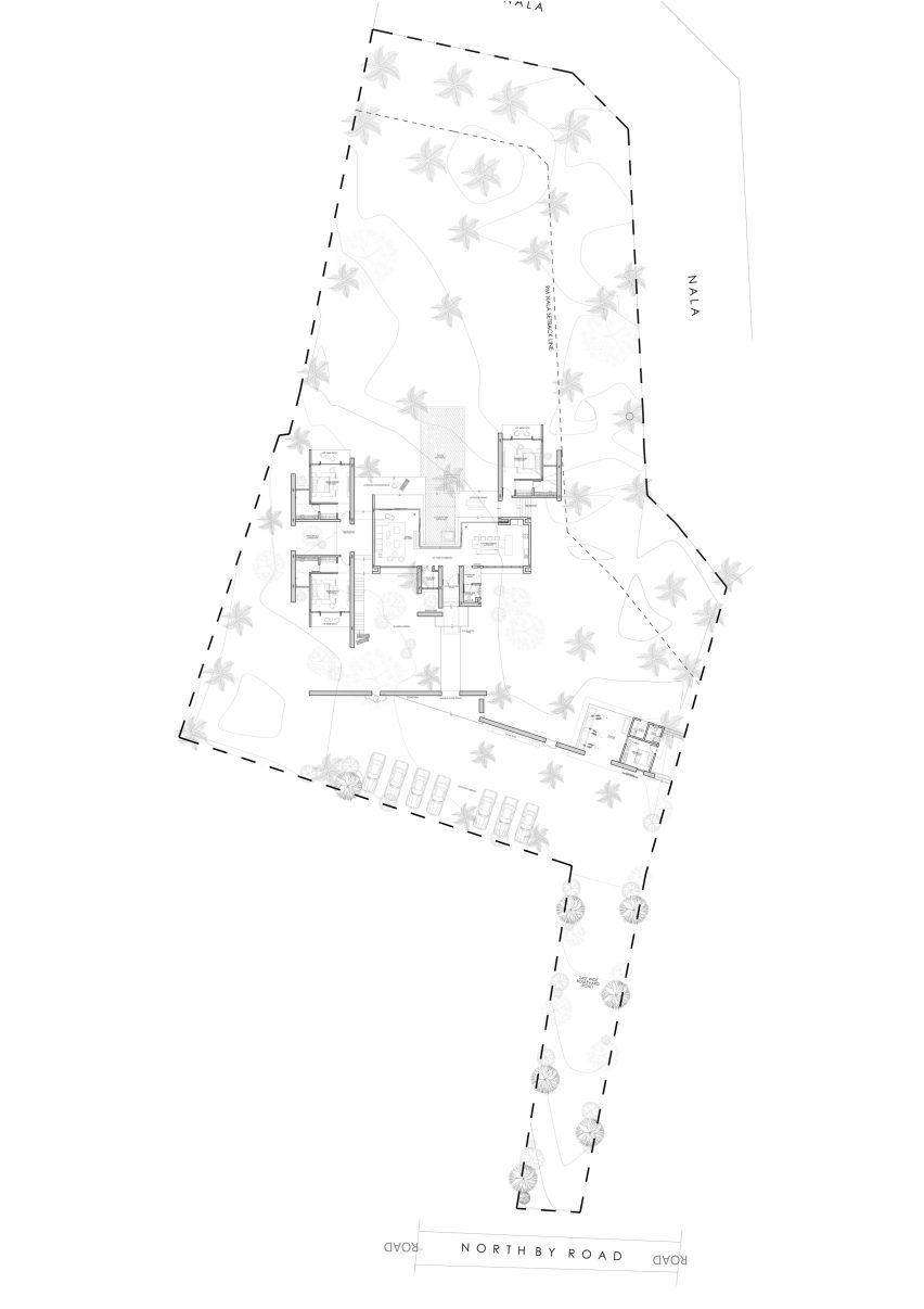 Plans of a Bengaluru farmhouse by Nodecraft Studio