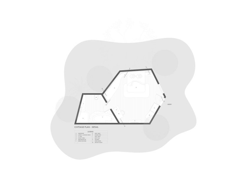 Plan of The Earthen Retreat by AKSH Architects