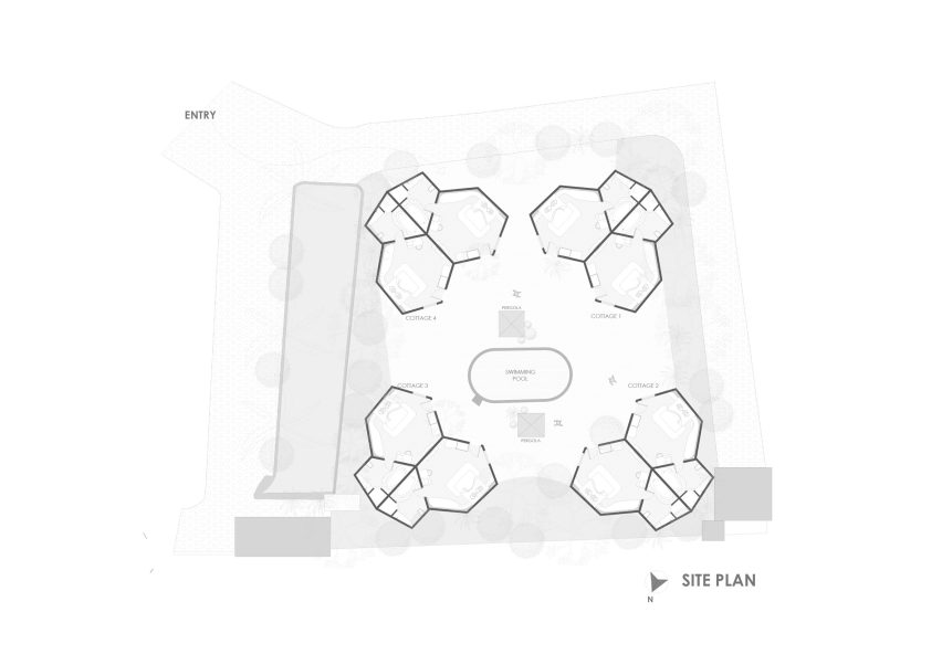 Plan of The Earthen Retreat by AKSH Architects