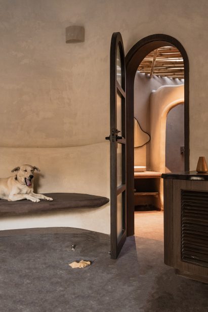Interior view of The Earthen Retreat by AKSH Architects