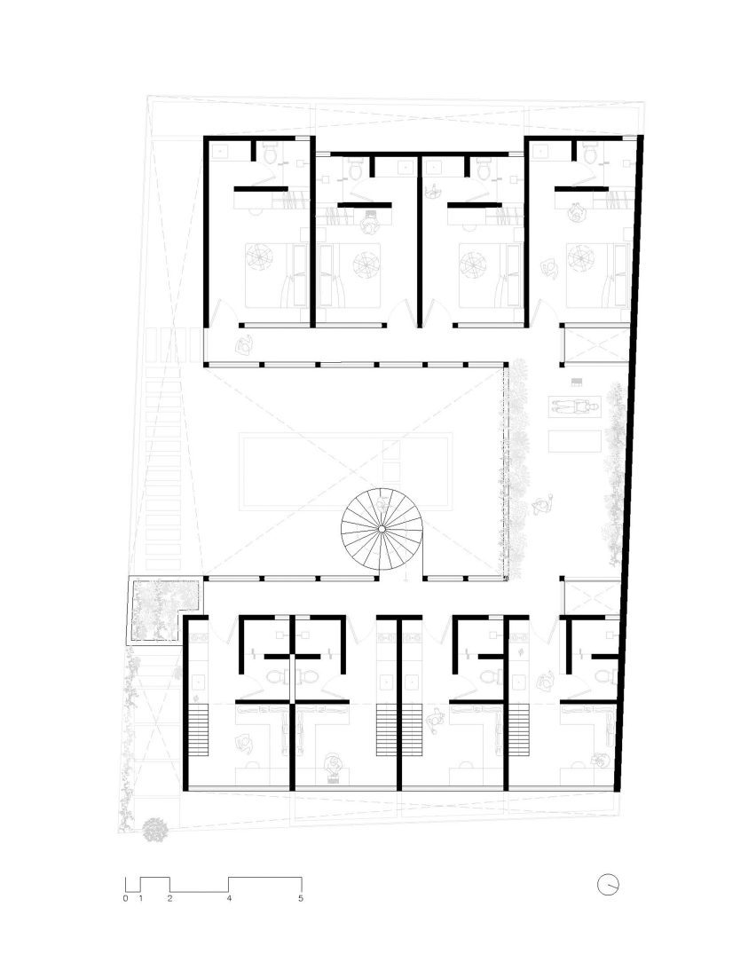 Estudio Zero Amplitude Co-living plans