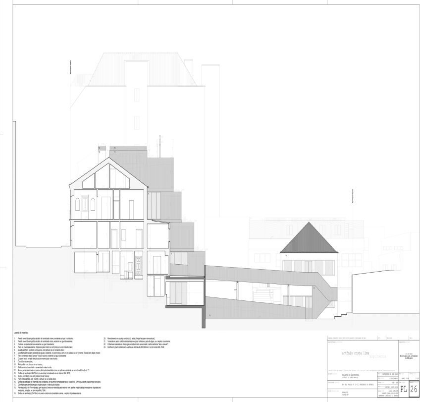 Section of Colégio de Santa Maria by António Costa Lima Arquitectos