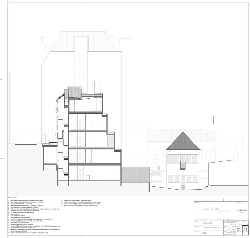 Section of Colégio de Santa Maria by António Costa Lima Arquitectos