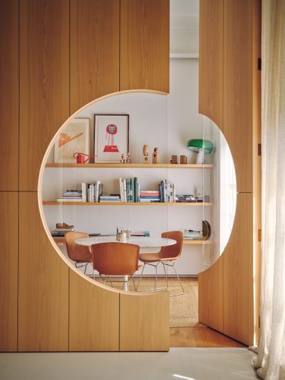Joinery with circular cutout in Apartment 21 by Piercy & Company