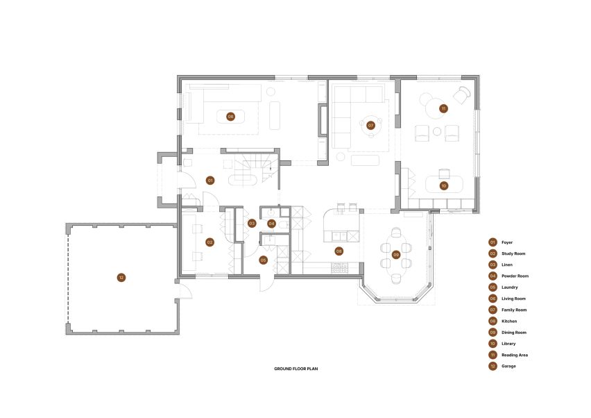 Ground floor plan of Parkhill by Crissy Zhang