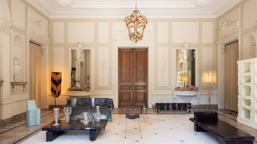 Entrance lobby for God Speed exhibition by Uppercut at Chateau de Spycker