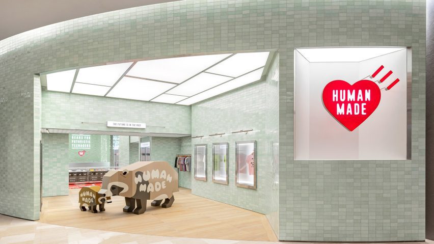 Green-tiled store