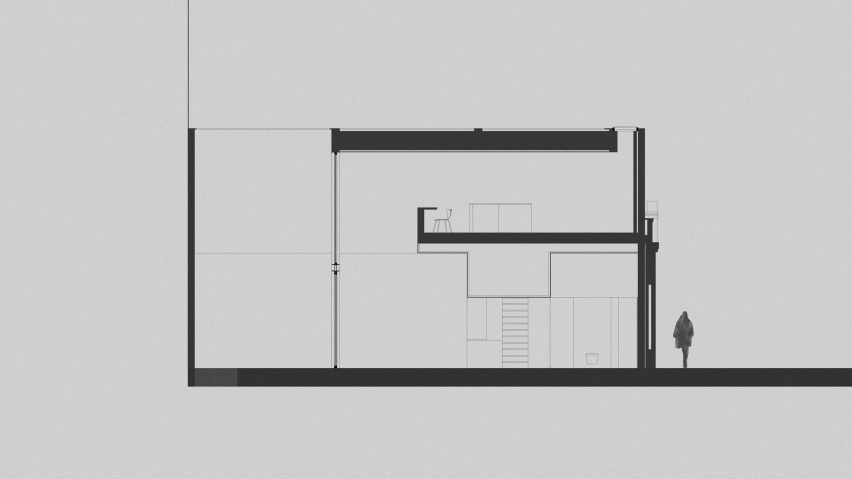 Section of Casa Nido by Iterare Arquitectos