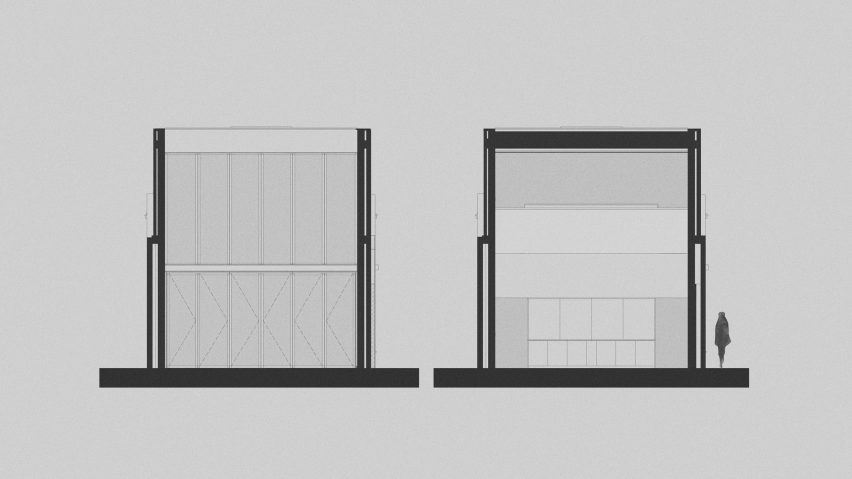Section of Casa Nido by Iterare Arquitectos